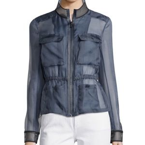 Elie Tahari Organza/Tulle/Sheer/Mesh bomber jacket